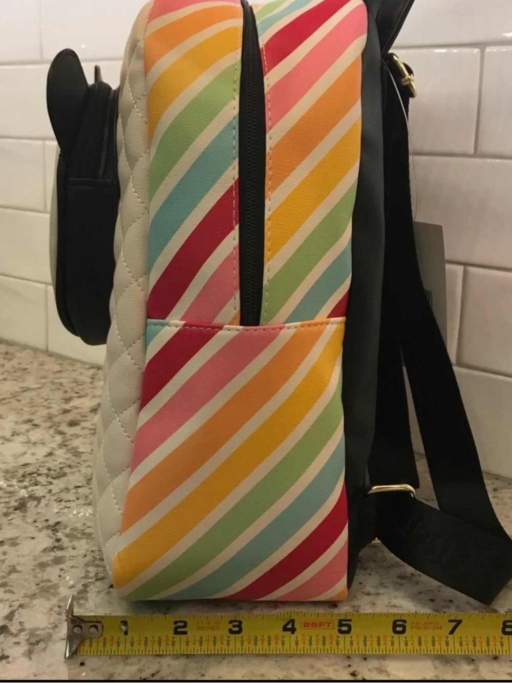 BETSEY JOHNSON Quilted Rainbow Heart Panda Backpack